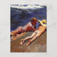 Sur le sable, plage de Valencia - Joaquín Sorolla