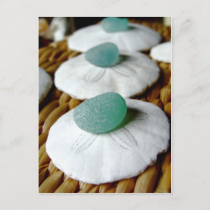 Carte Postale Sur Le Sable Verre De Mer Turquoise