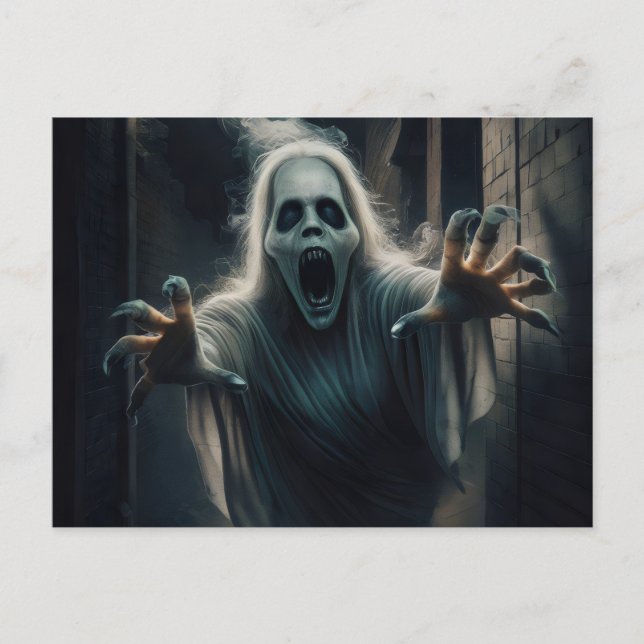 Carte postale sur le thème d'Halloween. (Devant)