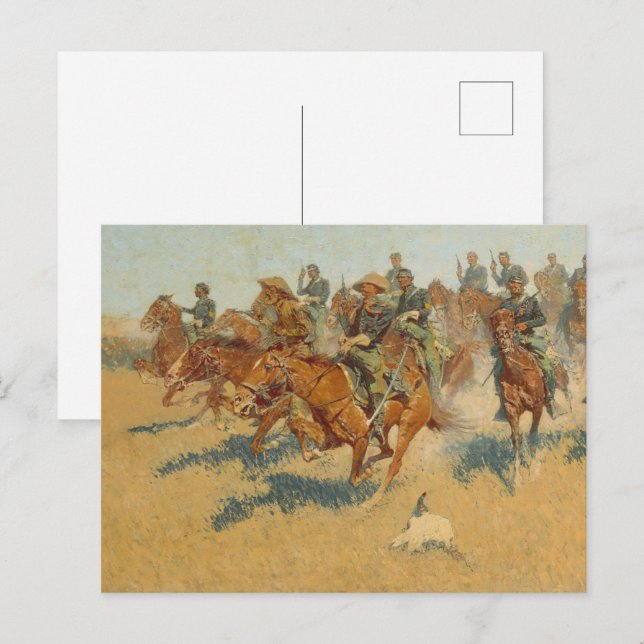 Carte Postale Sur les plaines du sud par Frederic Remington (Devant / Derrière)