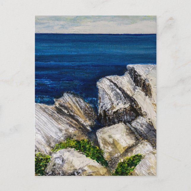 Carte postale - Sur les rochers (Devant)