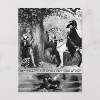 Carte Postale Sur un cheval pâle