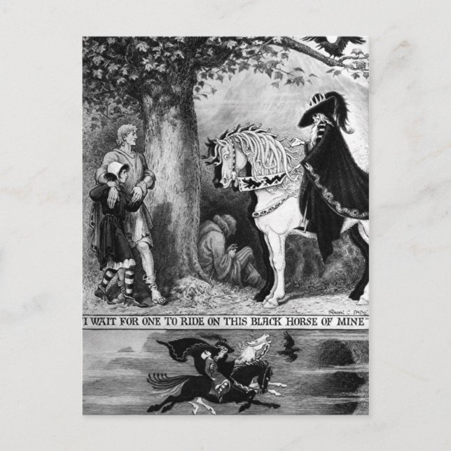 Carte Postale Sur un cheval pâle (Devant)