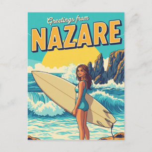Carte Postale Surf à Nazare Portugal