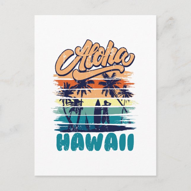 Carte Postale Surf - Aloha Hawaii (Devant)