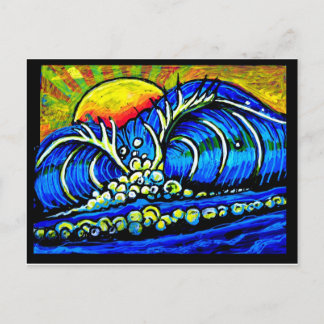 Carte Postale surf au coucher du soleil