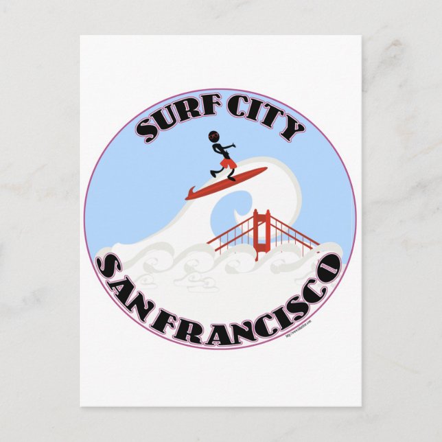 Carte Postale Surf City San Francisco (Devant)