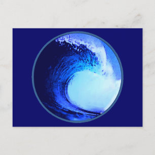 Carte Postale surf cool bleu vague