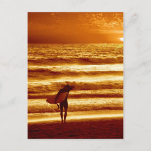 Carte Postale surf du coucher de soleil