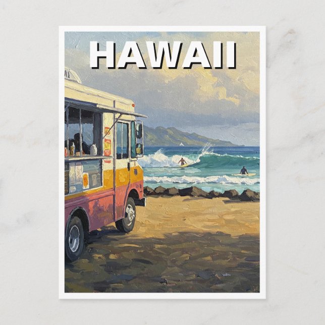 Carte Postale Surf en Hawaii Food Truck (Devant)