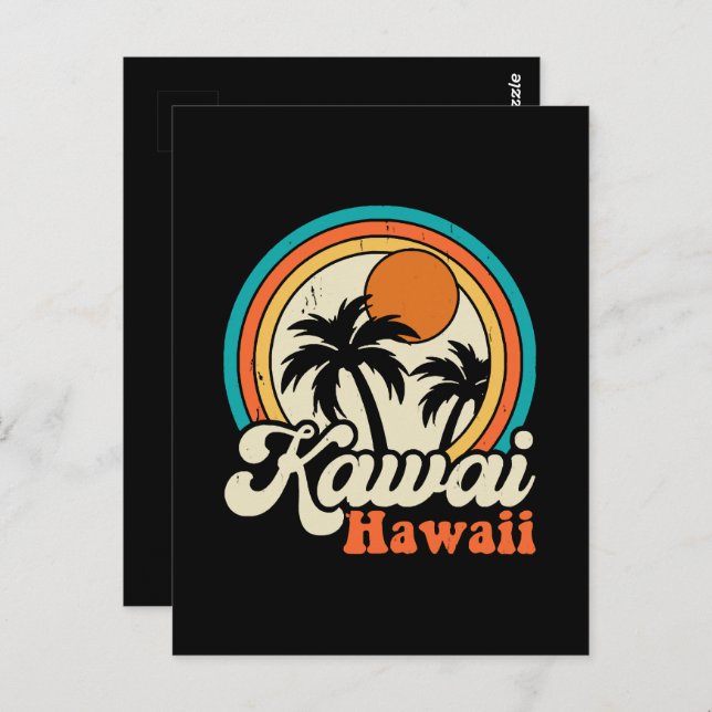 Carte Postale Surf Kawaii Hawaii (Devant / Derrière)