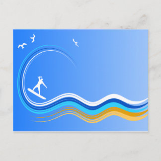 Carte postale surf Surfer Surfing