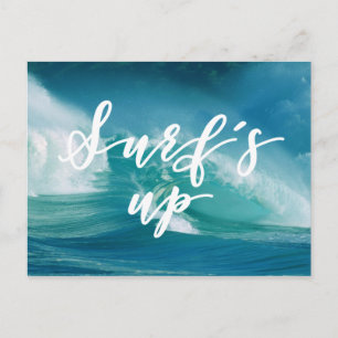 Carte Postale Surf Typographie et devis amusants