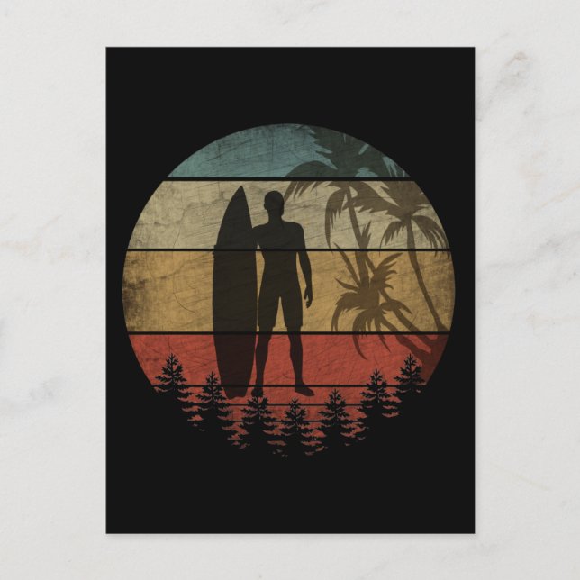 CARTE POSTALE SURF VINTAGE (Devant)