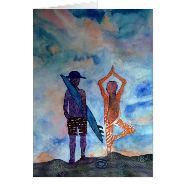 Carte postale surf Yoga Boho Beach (Devant)