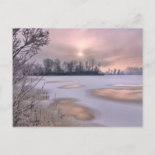 Carte Postale Surface gelée Rivière Po, Piémont, Italie
