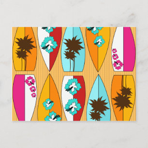 Carte Postale Surfboards sur le thème de la promenade Summer Bea