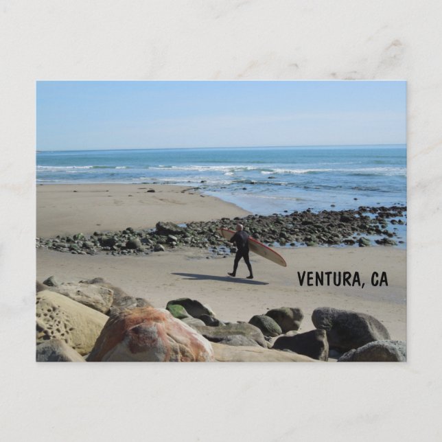 Carte Postale Surfer à Rincon Beach, Ventura, CA (Devant)