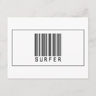 Carte Postale Surfer de code barre