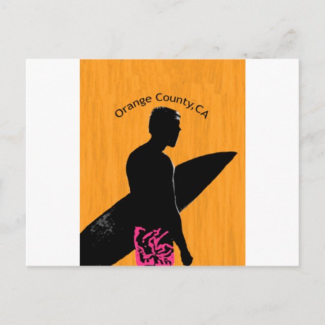 Carte Postale Surfer du comté d'Orange (Devant)