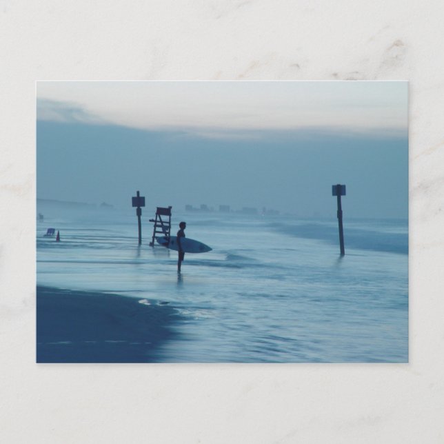 Carte postale Surfer Dusk Ponce Inlet FL Beach Tid (Devant)