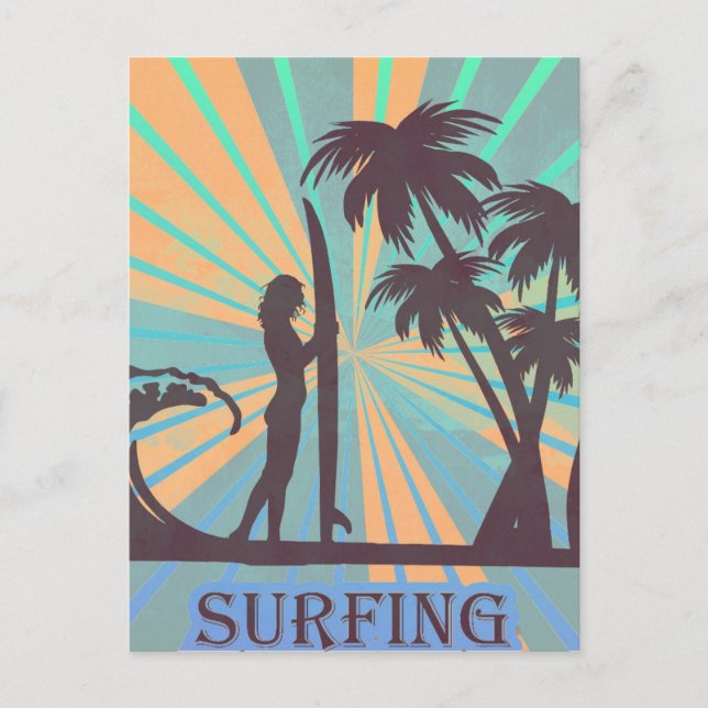 Carte Postale Surfer Girl (Devant)