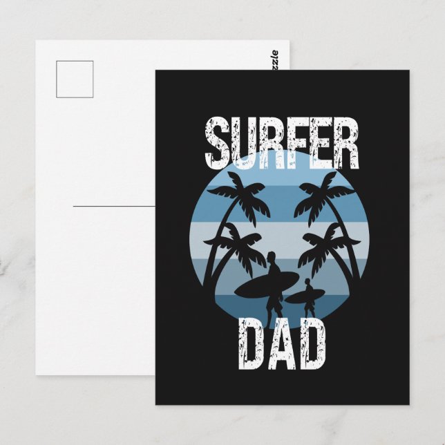 Carte Postale Surfer papa (Devant / Derrière)