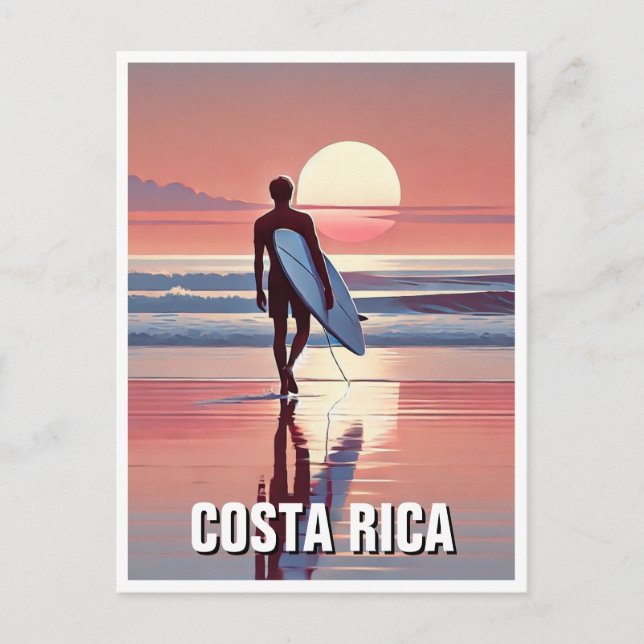 Carte Postale Surfer Sunset Costa Rica (Devant)