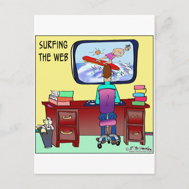 Carte Postale Surfer Sur Le Web (Devant)