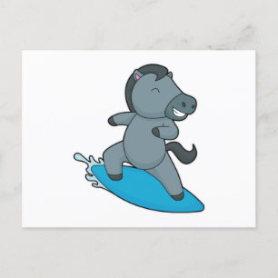 Carte Postale Surfeur à cheval sports nautiques