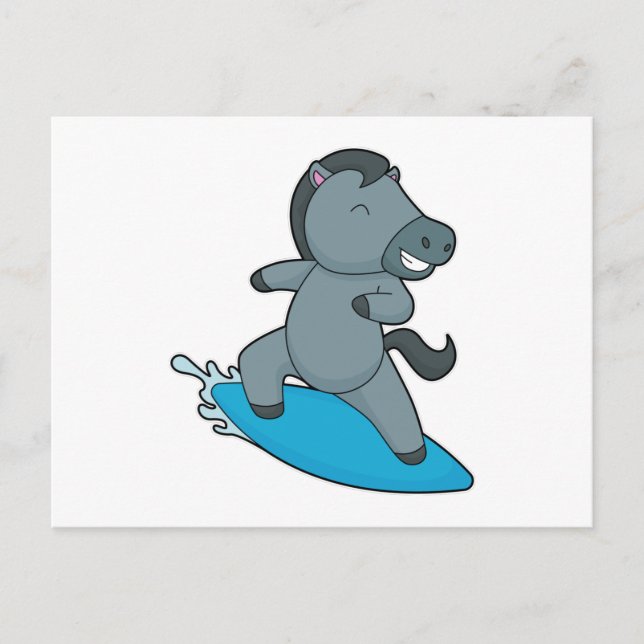 Carte Postale Surfeur à cheval sports nautiques (Devant)