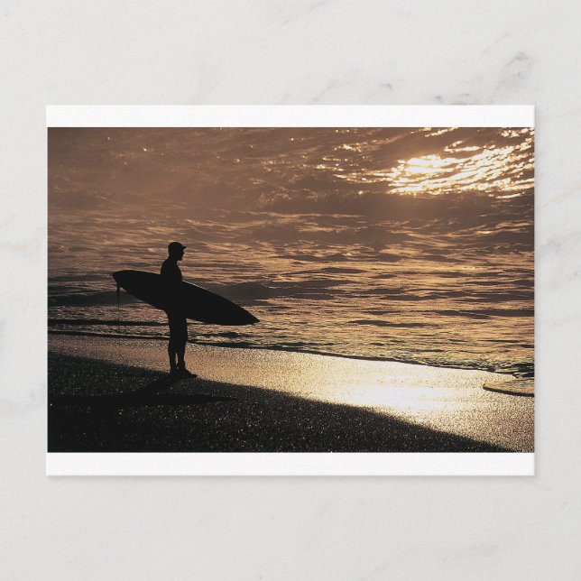 Carte Postale Surfeur au lever du soleil (Devant)