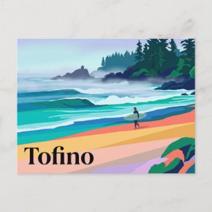 Carte Postale Surfeur brumeux Tofino Canada