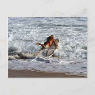 Carte Postale Surfeurs hawaïens plongent