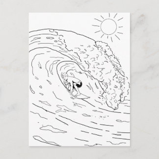 Carte postale Surfing Adulte Coloring