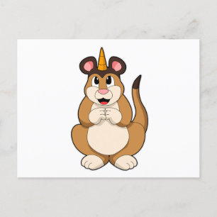 Carte Postale Suricate avec corne