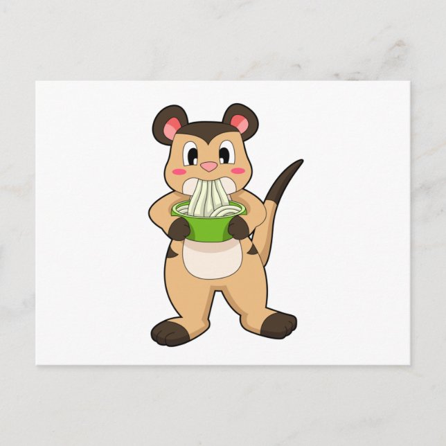 Carte Postale Suricate avec Ramen (Devant)