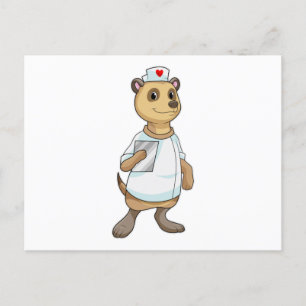 Carte Postale Suricate en infirmière au cœur d'or