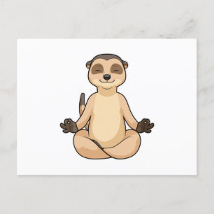 Carte Postale Suricate en méditation de yoga