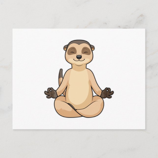 Carte Postale Suricate en méditation de yoga (Devant)