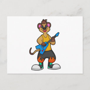 Carte Postale Suricate en musicien avec guitare