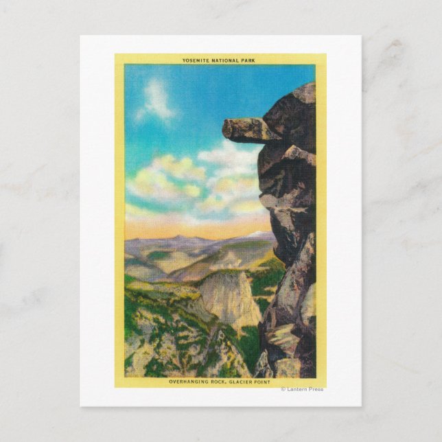 Carte Postale Surplombant le rocher à Glacier PointYosemite, CA (Devant)