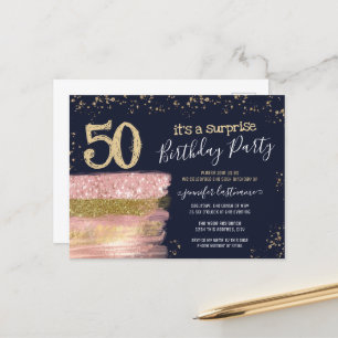 Carte Postale Surprise 50e anniversaire Parties scintillant gâte
