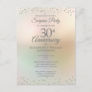Carte Postale Surprise Party 30e Anniversaire Coeurs Confetti