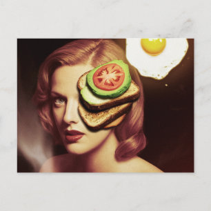 Carte Postale Surreal Avocado Toast and Egg Breakfast