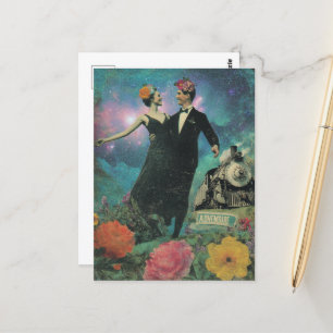 Carte Postale Surreal Dancing People Adventure Collenture Train