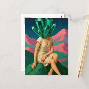 Carte Postale Surreal Emerald Crystals Femme