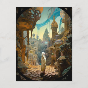 Carte Postale Surreal Imaginaire City Paysage Art