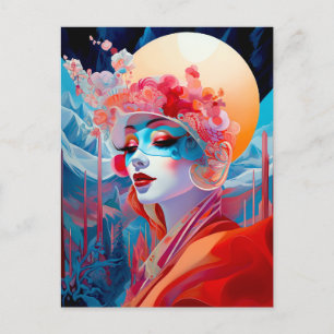 Carte Postale Surreal Lady Imaginaire Art