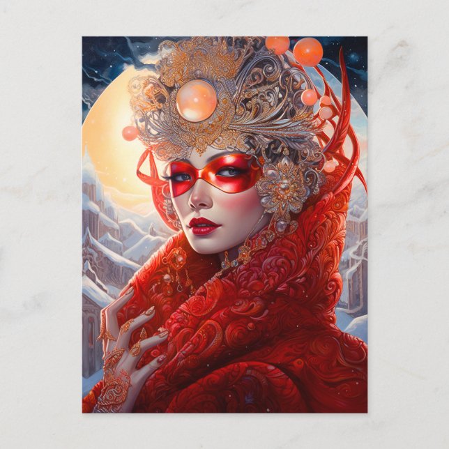 Carte Postale Surreal Lady Imaginaire Art (Devant)